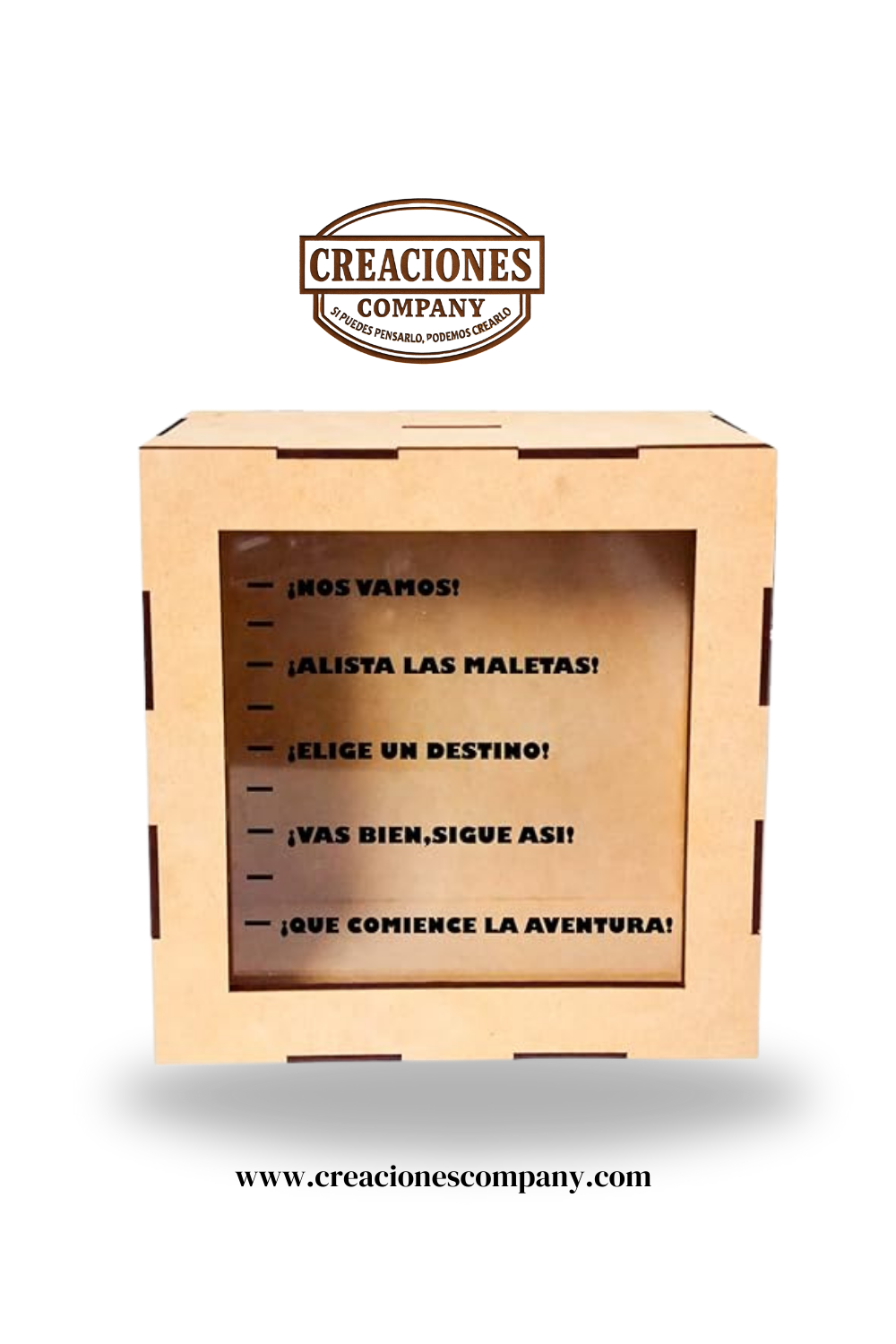 CRE-006 Alcancía personalizada (Que comience la aventura) 20x20x8