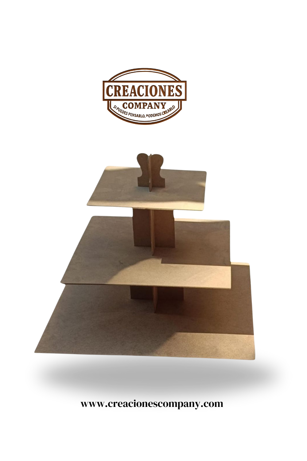 CRE-011 Base para CupCake cuadrada 3 pisos 56x40
