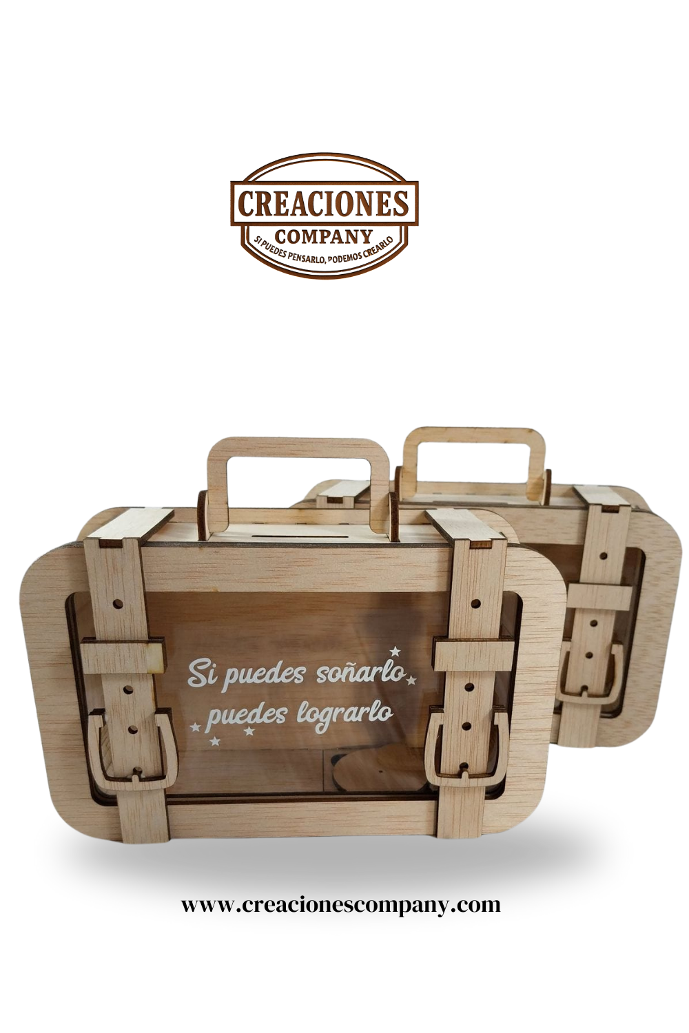 CRE-040 Maletín Alcancía (MDF) personalizada 20x12x5