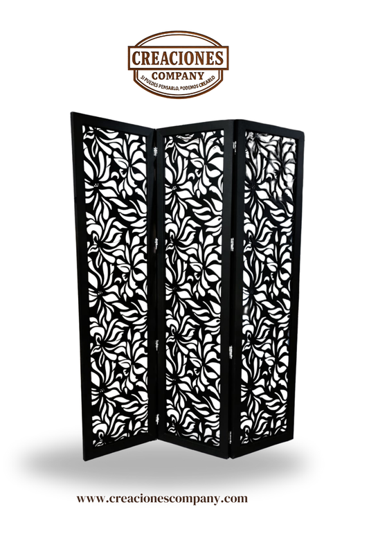 CRE-154 Biombo Decorativo Floral #1 pintado de 1.50x1.90