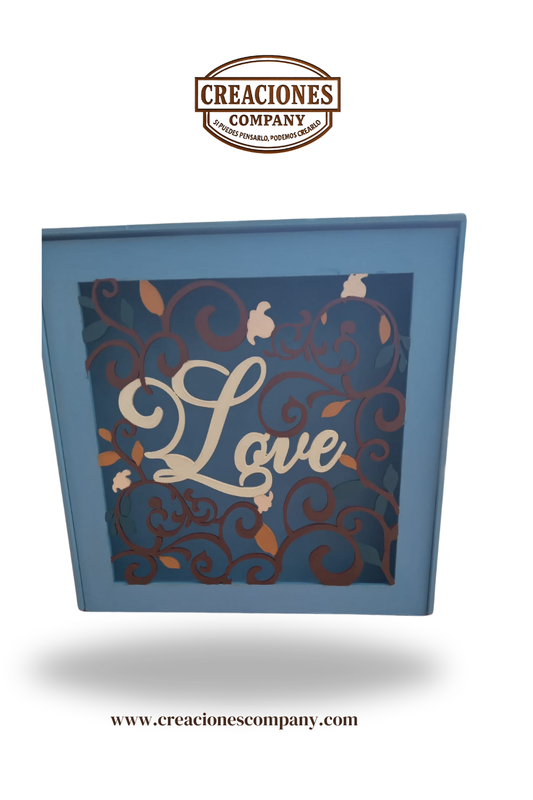 CRE-167 Caja tapa movible "LOVE" 25X25X5
