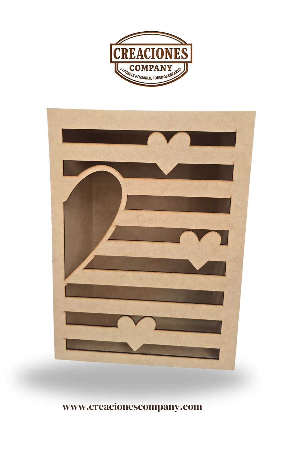 CRE-301 Caja para regalo calada Medio Corazon 27x37x17
