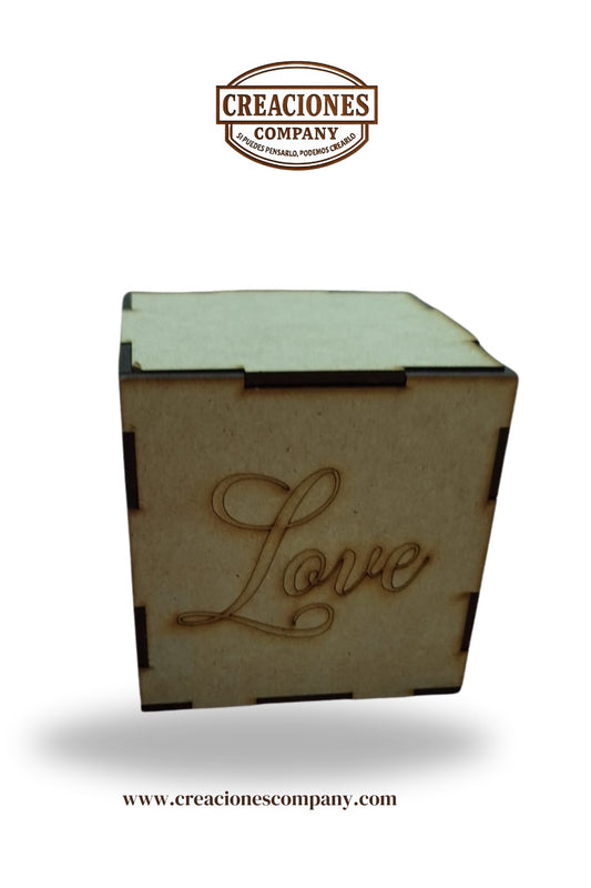 CRE-169 Caja cubo "LOVE" 10X10X10
